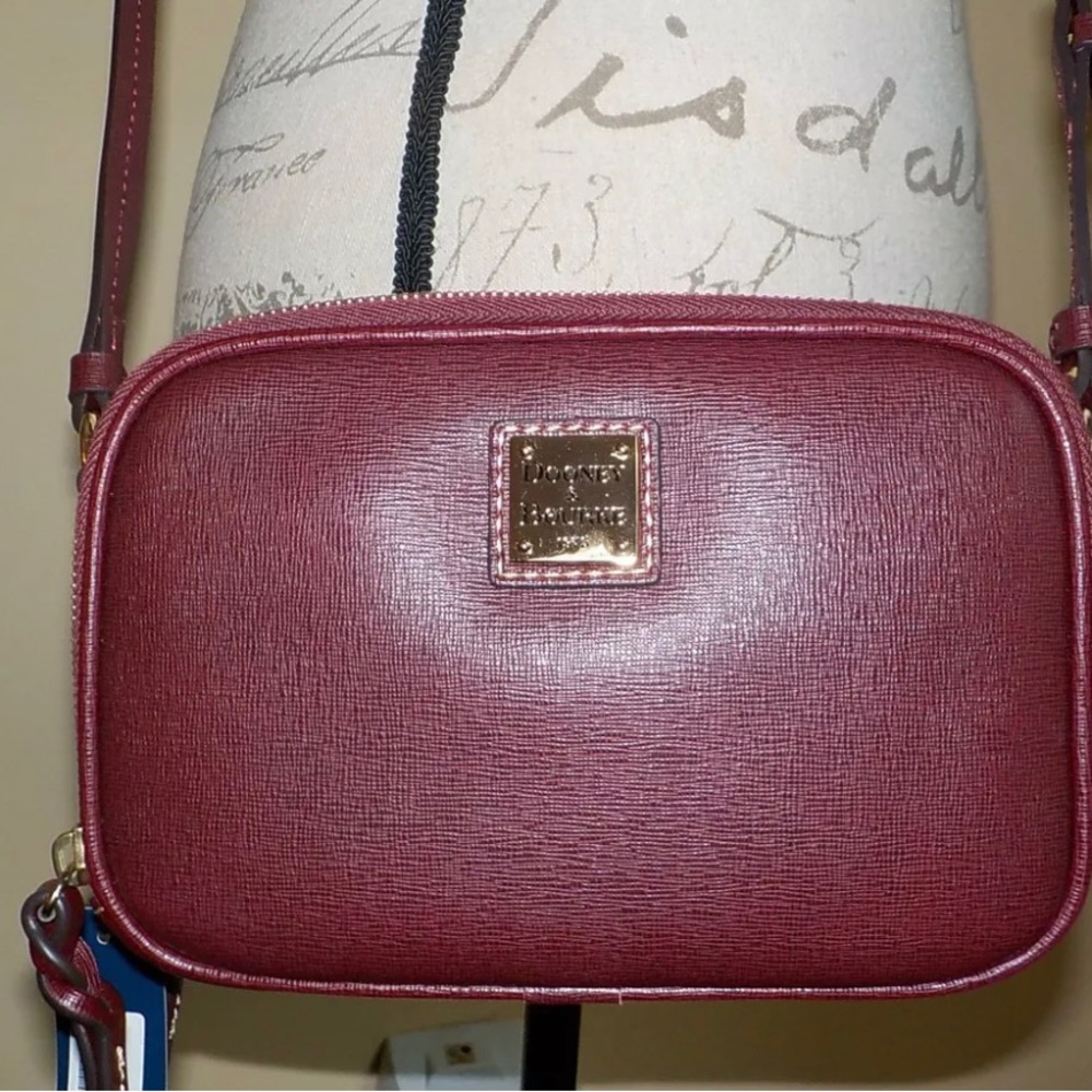Dooney & Bourke Sawyer Crossbody Bag Saffiano Leather Bordeaux Purse NWT $228